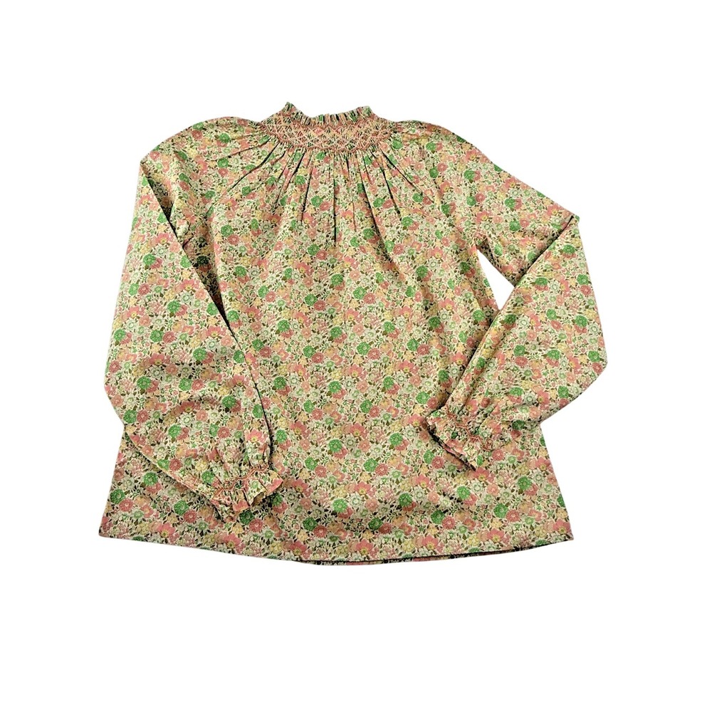 Bonpoint Liberty Floral Smocked Blouse Girls Size 14A Petal Embroidered Cotton - Picture 5 of 14